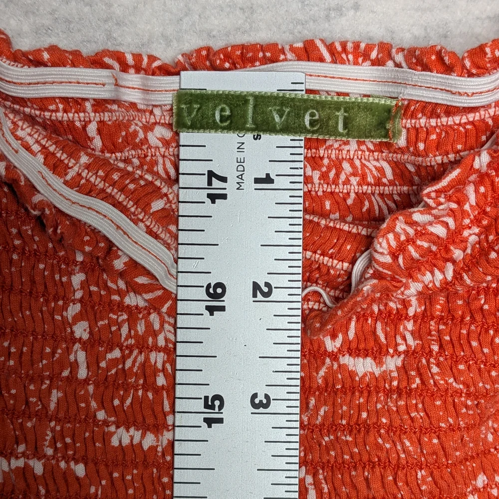 Velvet by Graham & Spencer Bandeau Strapless Orange Cotton Silk Maxi Dress Sz M - Picture 2 of 11